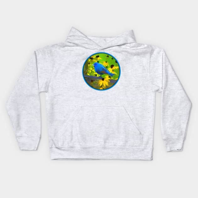 Indigo Bunting Kids Hoodie by Alpen Designs